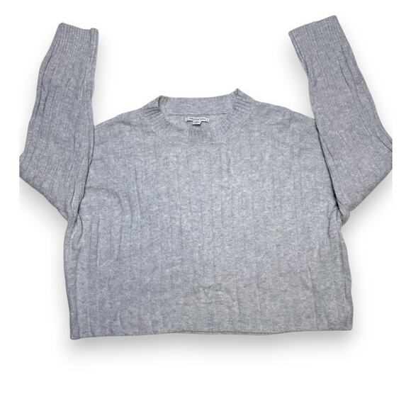 American Eagle Cozy Gray Ribbed Sweater Size Large - Picture 1 of 9